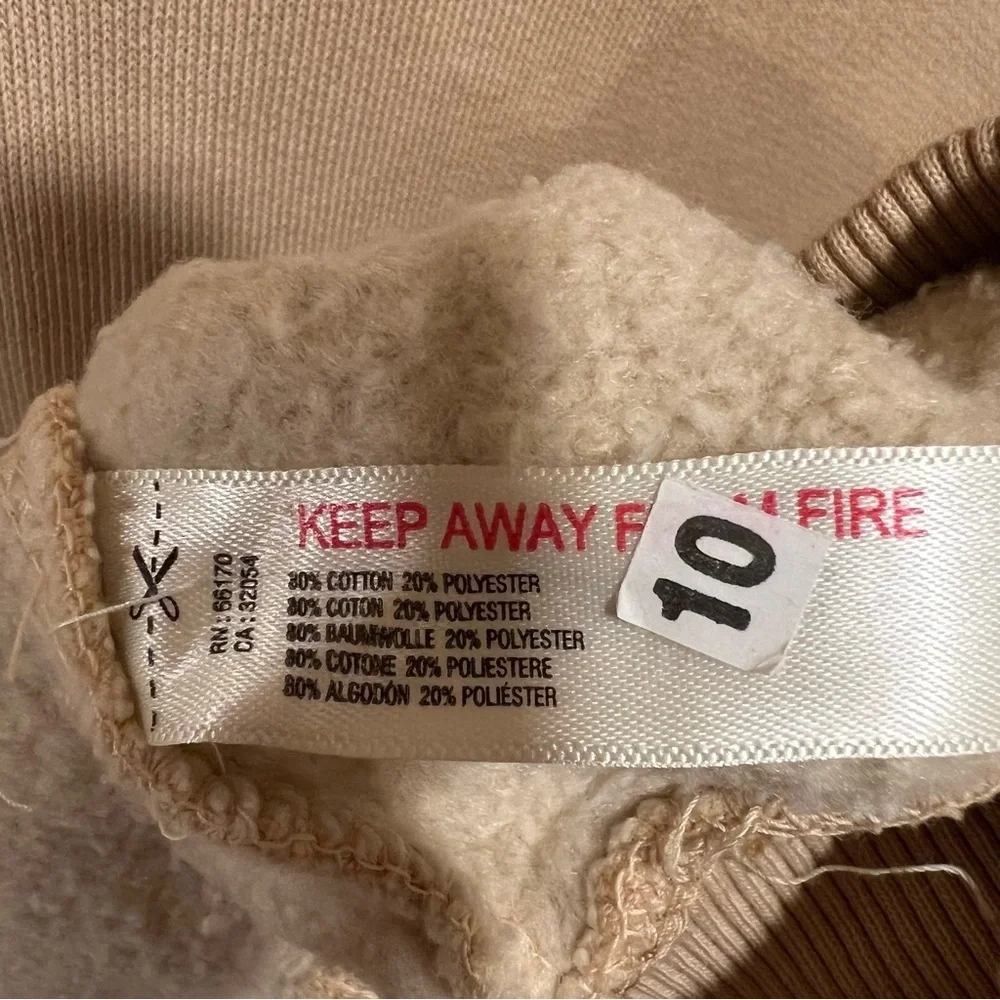 Free People FP Movement Undefeated Cotton Hooded Sweatshirt Sand Size Small NWT